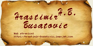 Hrastimir Bušatović vizit kartica